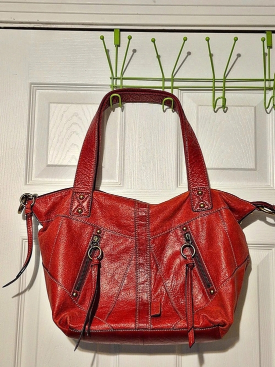 Fossil Handbags - Fossil Pebbled Leather Tote in Red